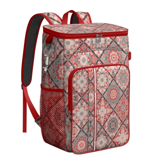 Cooler Backpack Portable Backpack Coolers for Men & Women,Bohemian Tribal Mesh Coolers Bag for BBQ Camping Beach