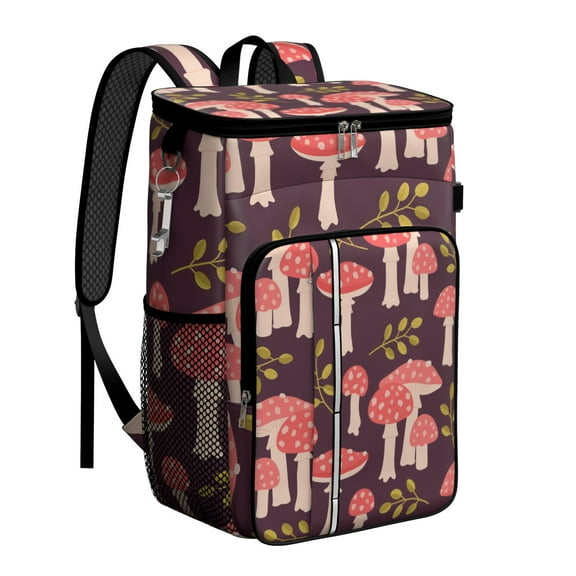Cooler Backpack Portable Backpack Coolers for Men & Women,Mushroom Mesh Coolers Bag for BBQ Camping Beach