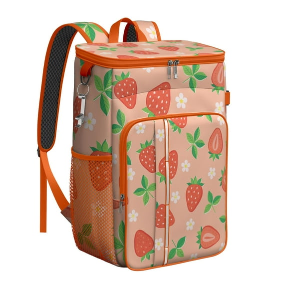 Cooler Backpack Portable Backpack Coolers for Men & Women,Strawberry Drink Beverage Beer Bag Cooler for Office Workers