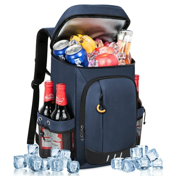 Cshidworld Cooler Backpack Soft Insulated Leak Proof 40 Cans Insulated Backpack Cooler Portable Picnic Camping Beach Hiking BBQ Lunch Backpack for Men and Women, Blue