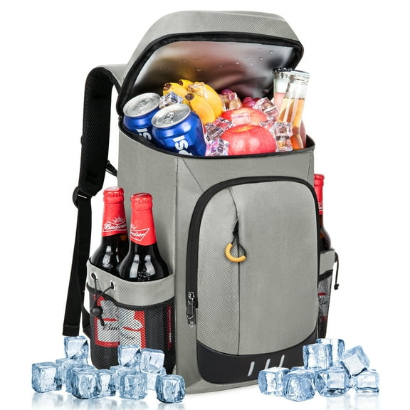 Cshidworld Cooler Backpack Soft Insulated Leak Proof 40 Cans Insulated Backpack Cooler Portable Picnic Camping Beach Hiking BBQ Lunch Backpack for Men and Women, Gray