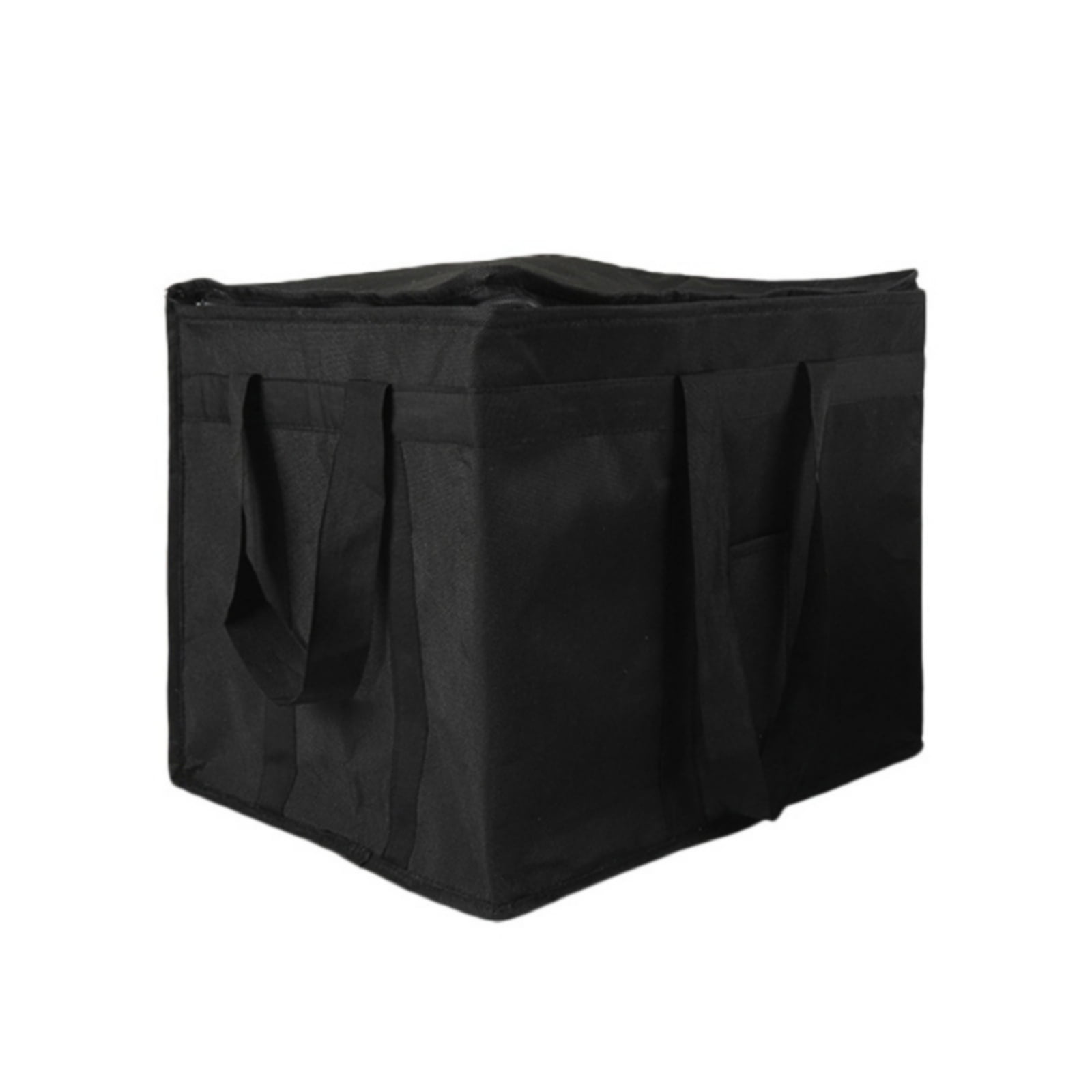 Cooler Bag and Insulated Grocery Bags for Food Delivery Reusable Collapsible Black Cooler Shopping Bags with Zippered Foldable Heavy Duty Stands Upright Bags for Groceries Picnic Walmart