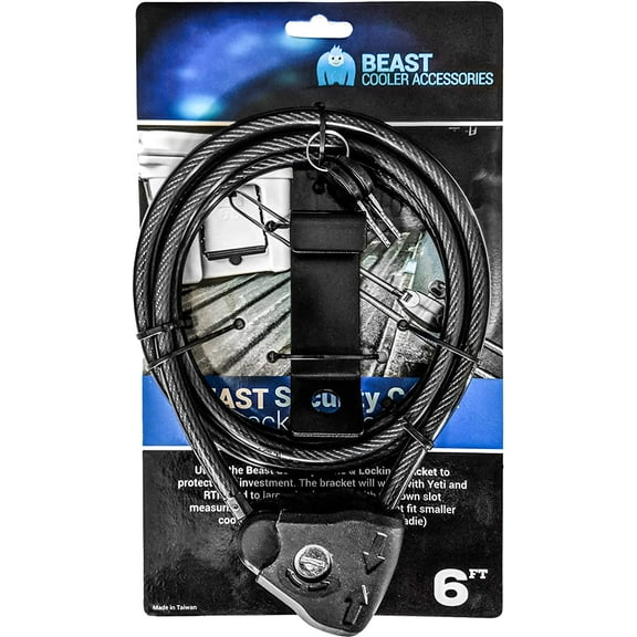 Cooler Cable Lock and Bracket In One! Compatible With Yeti & RTIC Coolers - Designed For Medium To Large Sized Yeti & Rtic Coolers (Does Not Fit Roadie) - Includes Cable Lock & Bracket