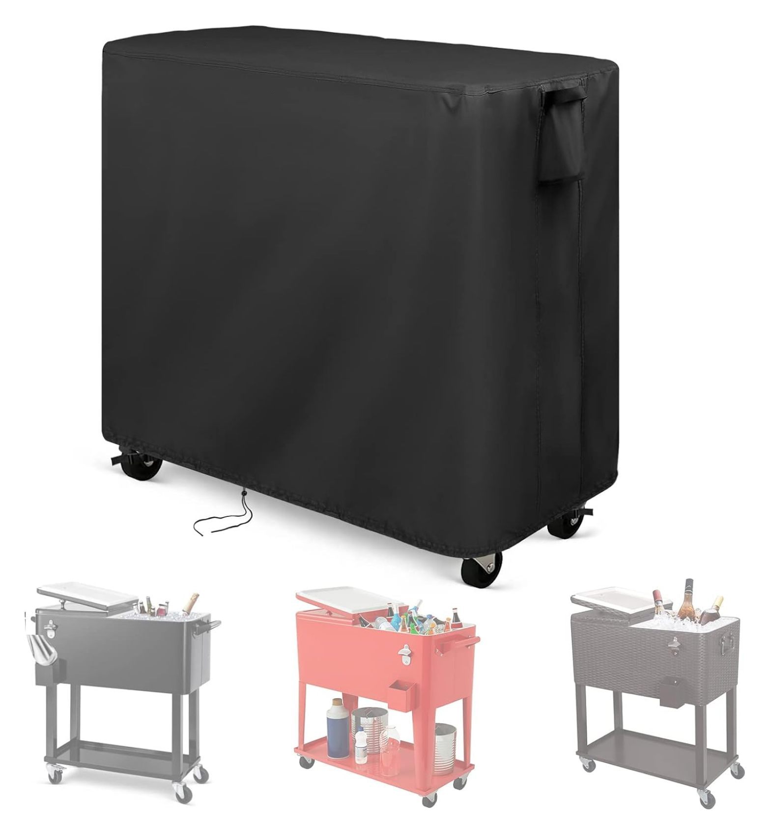Cooler Cart Cover Fits Keter 89.8 Quart Patio Cooler, Waterproof Patio