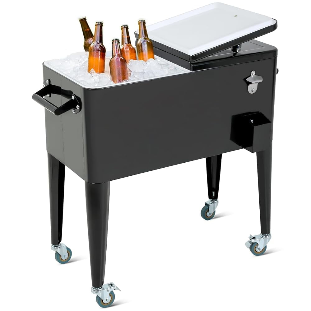 Cooler Cart Patio Cooler Outdoor Cooler Portable Bar Cart Beverage Ice