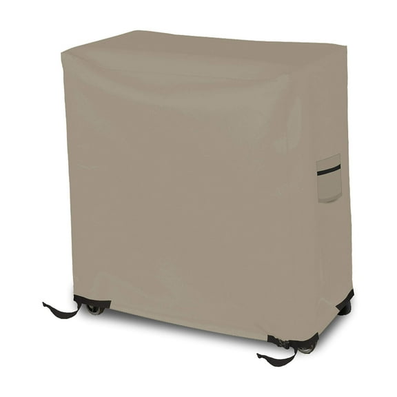 Cooler Cover 12 Oz Waterproof - Rolling Cart Cover 100% Weather Resistant with Air Pockets & Drawstrap for Snug Fit (32" H x 34" W x 20" D, Beige)