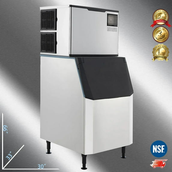 Cooler Depot 1000 lb Commercial Half Cube Ice Maker Machine for Milk Tea & Coffee, NSF-Certified, Model SK-1029