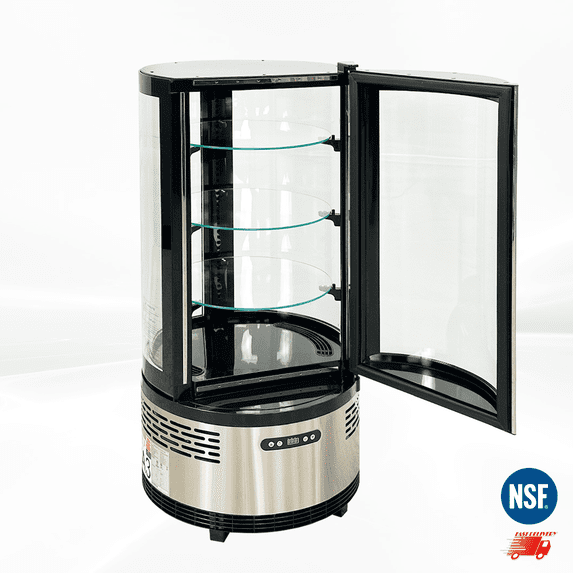 Cooler Depot 19" Commercial Countertop Bakery Display Case, 3.5 cu ft, Curved Glass, NSF Certified