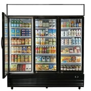 Cooler Depot NSF 74 in. Commercial Glass Door Merchandiser 49 Cu.Ft. 3-Door Refrigerator Energy Saving Cooler ETL