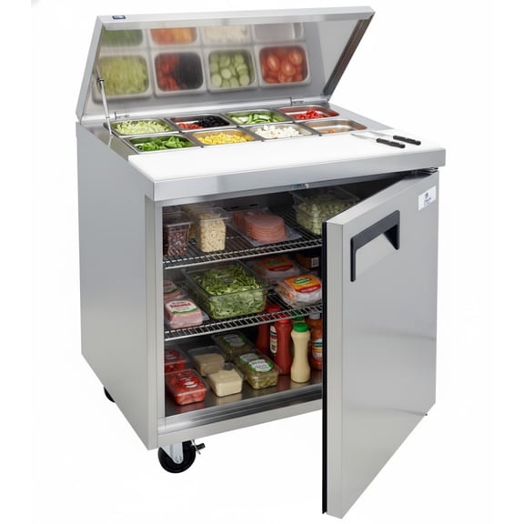 Cooler Depot Countertop Refrigerated Sandwich Prep Table, Stainless Steel