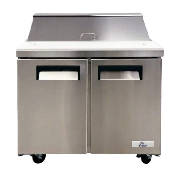 Cooler Depot 36" Wide, 9.68 cu ft, Refrigerated Sandwich Prep Table, NSF Certified.