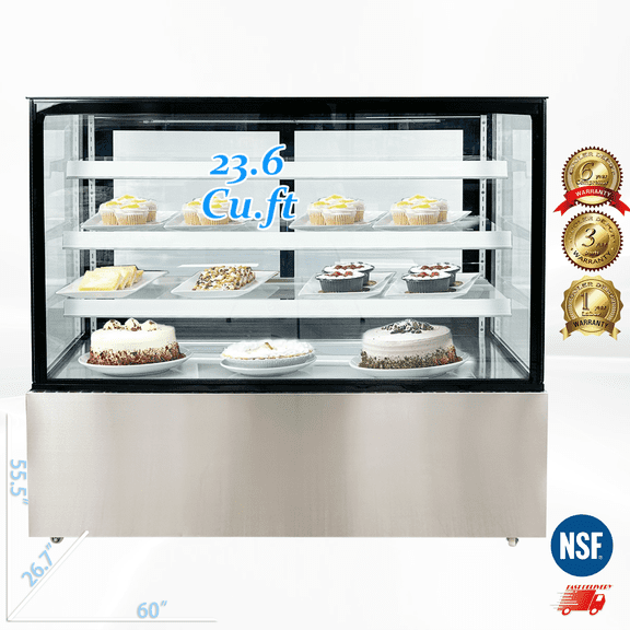 Cooler Depot 60" Refrigerated Bakery Silver Display Case