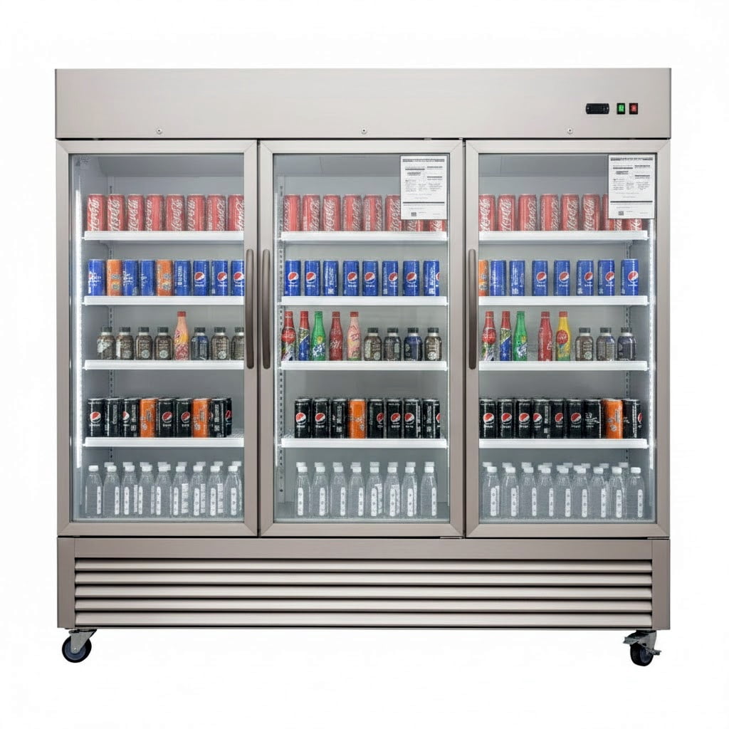 Cooler Depot 61 Cu. Ft. 82 inches 3 - Glass Door Commercial Beverage Display Refrigerator