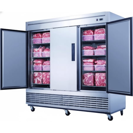 Cooler Depot 83 inch 65 cu.ft, 3 doors Reach-in Commercial Freezer, NSF Certified.