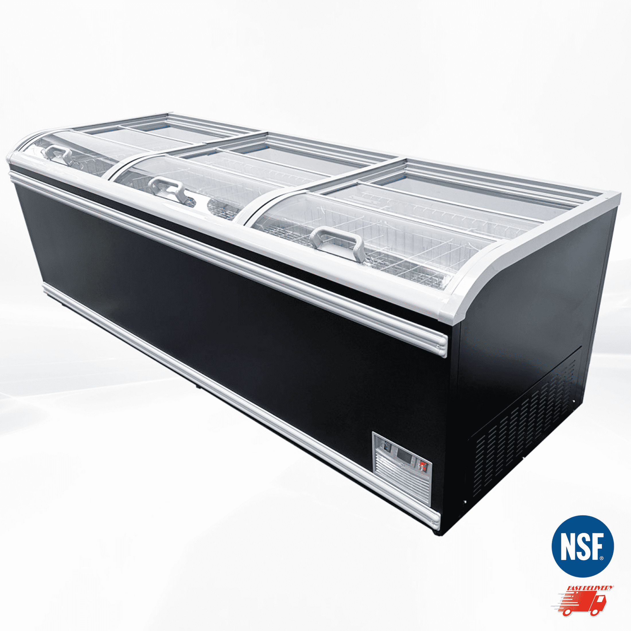 98 in. Commercial Island Freezer Display Case, NSF Certified,  Supermarket Chest Freezer ,Large Capacity Chest Freezer