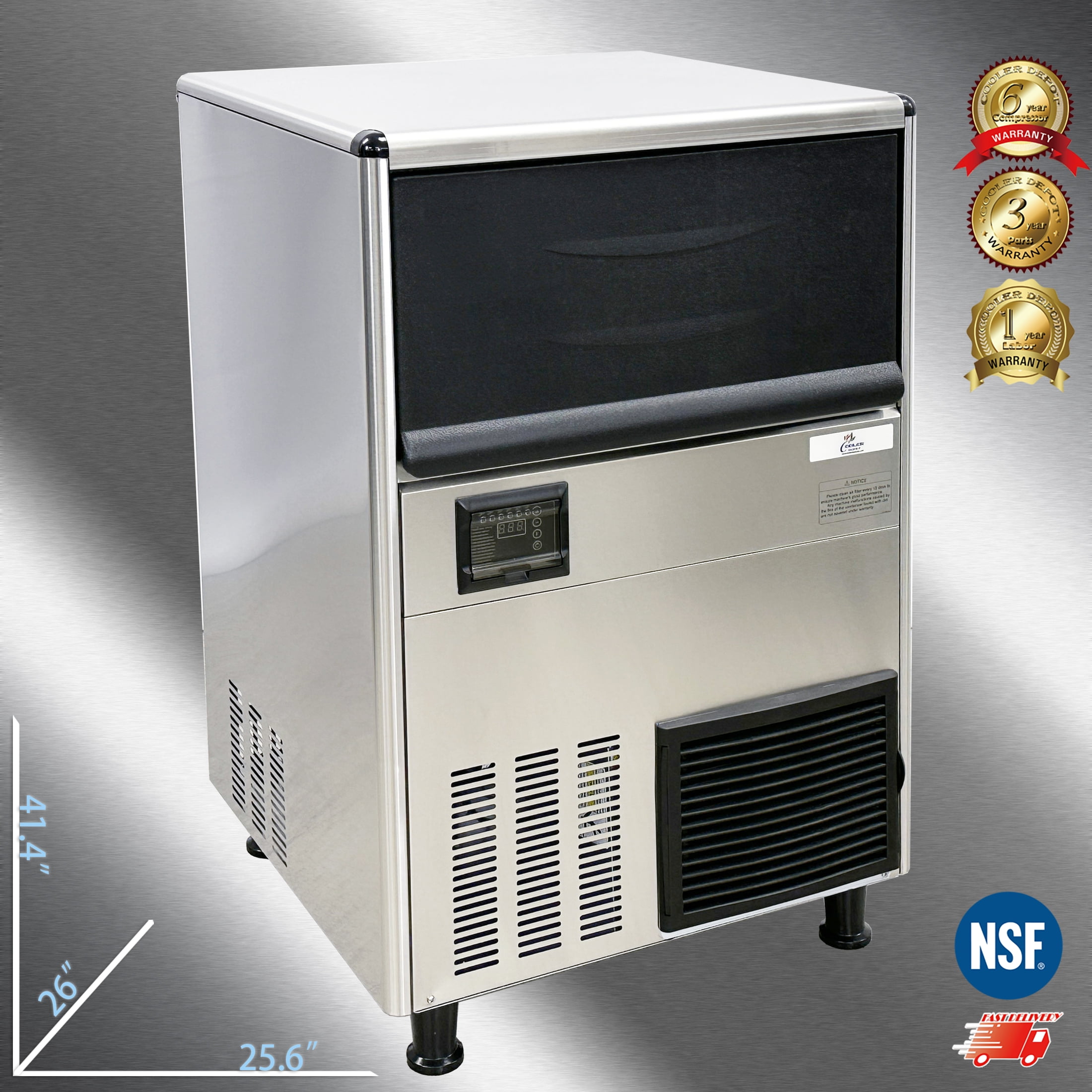 Cooler Depot NSF 260 lb Commercial Nugget Ice Maker with 110 lb Storage Bin, Model SK-269N