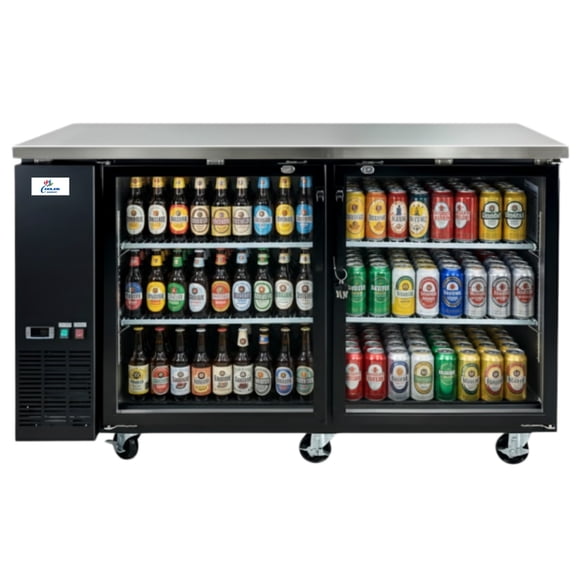 NSF 60" Commercial Back Bar Cooler, 15.8 cu ft, Keg CompatibleBeer Fridge, Under Counter Refrigerator