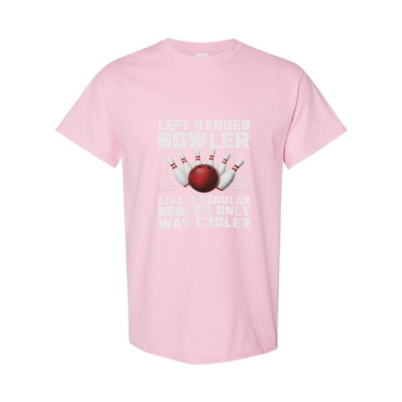 Cooler Left Handed Bowler Funny Sports League Game T-Shirt, for men & women, up to size 5XL