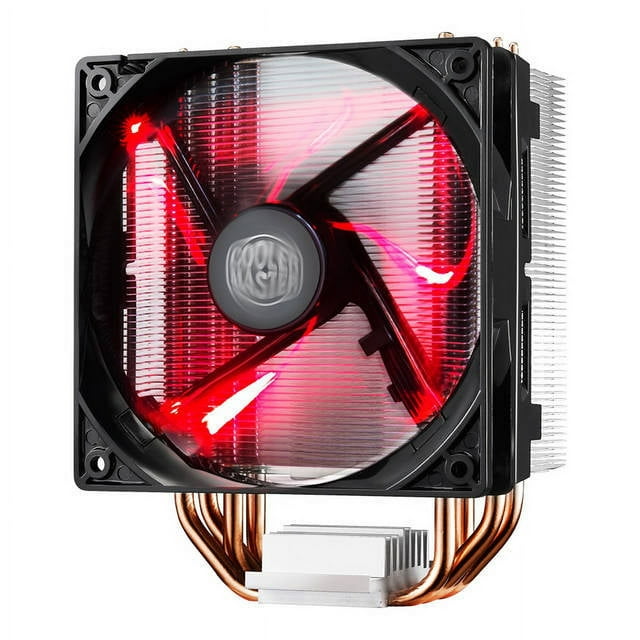Cooler Master Hyper 212 LED with PWM Fan, Four Direct Contact Heatpipes, Unique Fan Blade Design, Red LEDs, Optimized Bracket