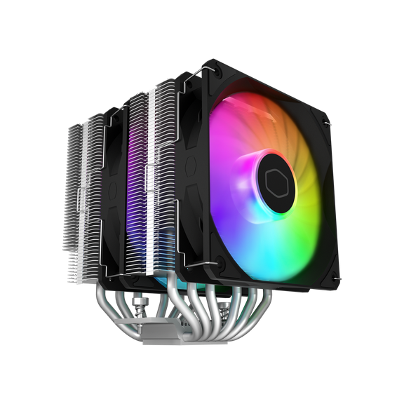 Cooler Master Hyper 620S Dual Tower CPU Air Cooler, ARGB Sync, 120mm PWM Fan, 6 Pipes