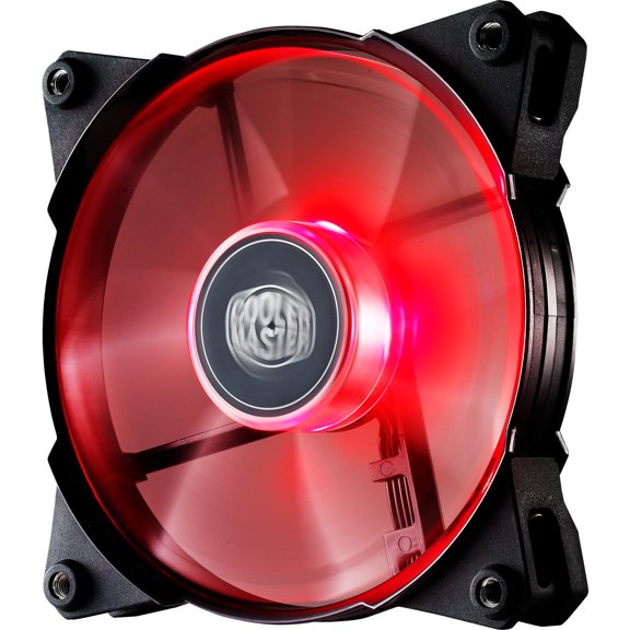 Cooler Master JetFlo 120, POM Bearing 120mm Red LED High Performance Silent Fan for Computer Cases, CPU Coolers, and Radiators