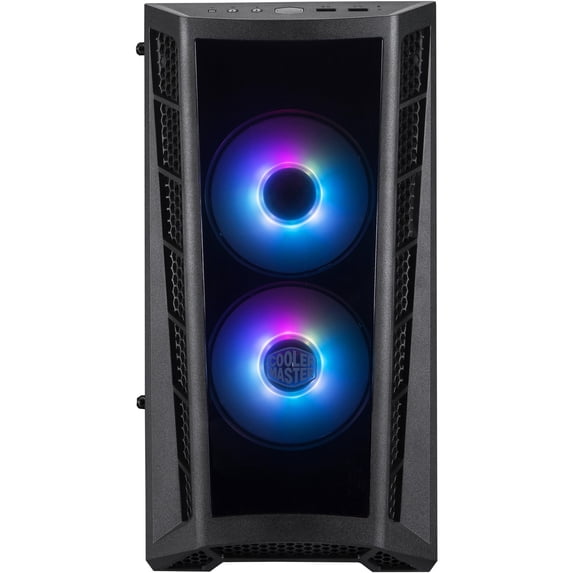 Cooler Master MCB-B320L-KGNN-S02 MasterBox MB320L ARGB Mini-Tower Computer Case - Plastic, Mesh, Tempered Glass - Black