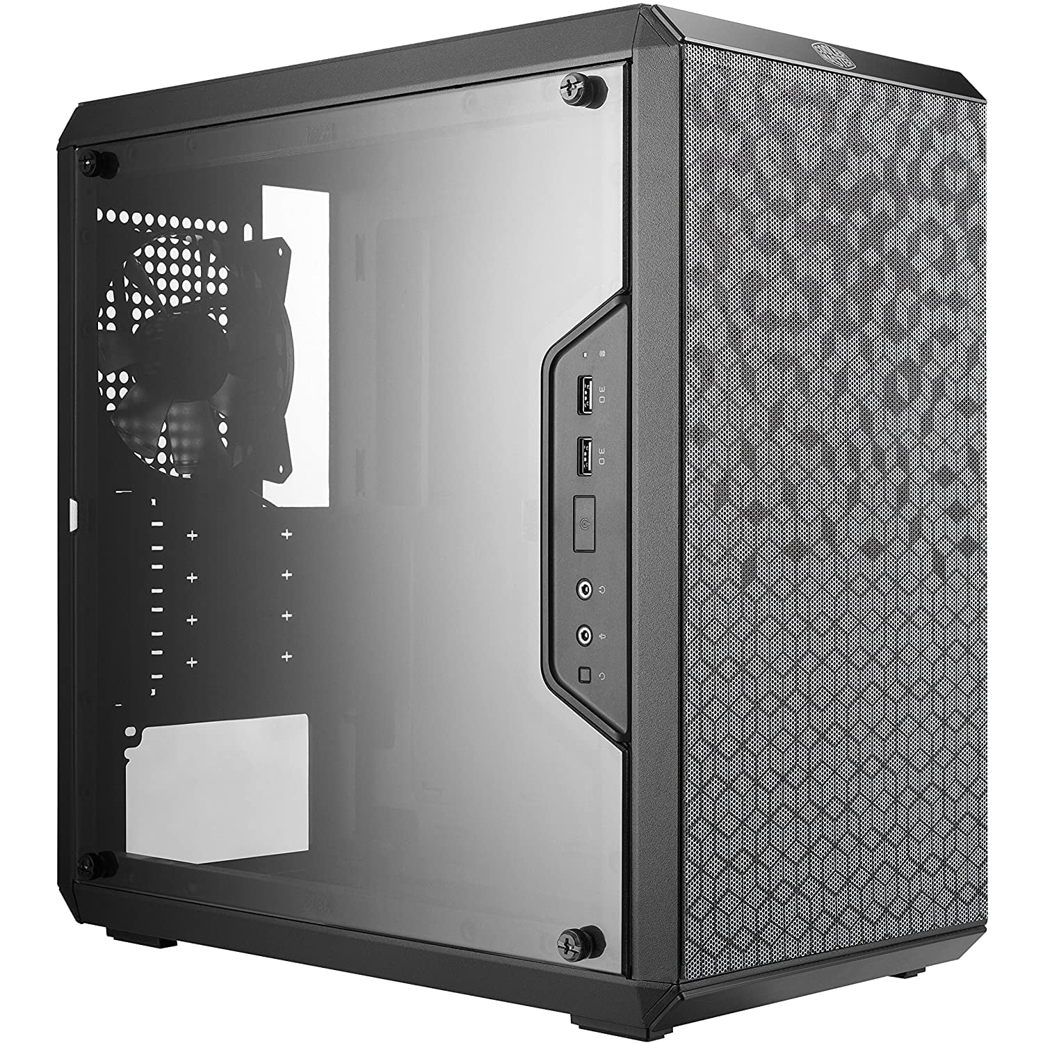 Cooler Master MCB-Q300L-KANN-S00 MasterBox Matx Tower w/ Magnetic Design Dust Filter, Transparent Acrylic Side Panel, Adjustable I/O And Fully Ventilated for Airflow,Black