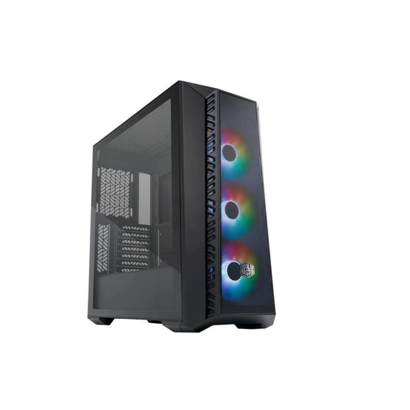 Cooler Master MasterBox 520 Mesh Black Edition Airflow ATX Mid-Tower, Mesh Front Panel, Tempered Glass Panel , E-ATX*(*up to 12x 10.7, USB 3.2 Gen2 Type-C