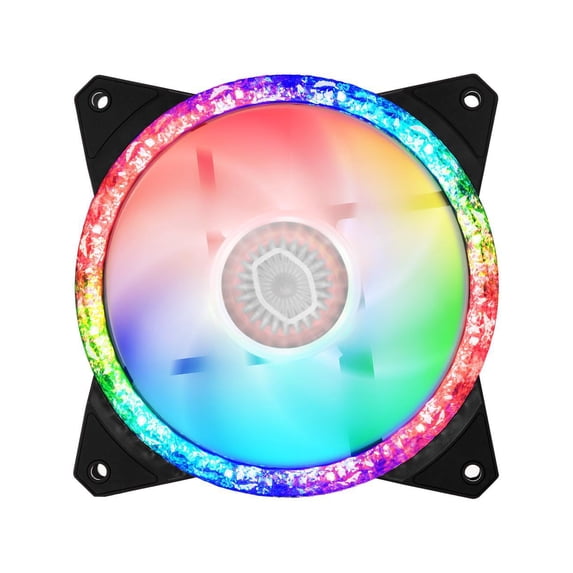 Cooler Master MasterFan MF120 Prismatic Addressable RGB 120mm Fan with Radiant Crystalline Lighting Effect - Crystallized Loop with Tri-Loop ARGB Lighting, 24+6 Individually controlled ARGB LEDs
