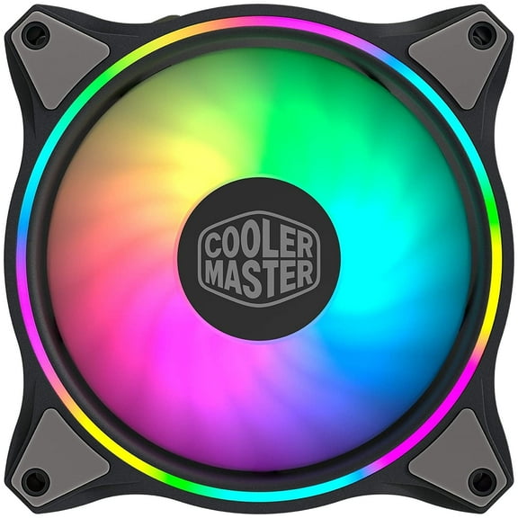 Cooler Master MasterFan MF140 Halo Duo-Ring Addressable RGB Lighting 140mm Fan, Absorbing Rubber Pads, PWM Static Pressure for 5V 3-Pin ARGB,NOT Work with 4-pin RGB or RGB+12V (Gen-2 MF140 Halo)
