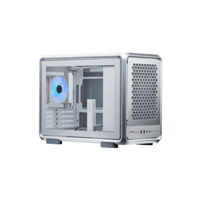 Cooler Master MasterFrame 400 mATX Modular PC Case - Micro-ATX/Mini-ITX, Aluminum Open Frame Chassis, 1 x ARGB Fan Preinstalled, 390mm GPU, 360mm Radiator Support, Silver