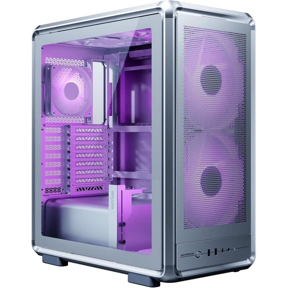 Cooler Master MasterFrame 500 Mesh ARGB ATX Mid-Tower PC Case High Airflow Premium Aluminum Chassis, Powerful Dual 200mm Intake Fans, Modular Frame, 360mm Radiator Support, USB-C, Silver