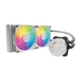 thumbnail image 1 of Cooler Master MasterLiquid 240L Core ARGB Close-Loop AIO Liquid Cooler Gen S Coldplate Pump 120mm PWM CryoFuze 14W/mK (White), 1 of 4
