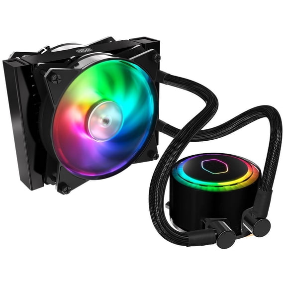 Cooler Master MasterLiquid ML120R ARGB Close-Loop AIO CPU Liquid Cooler, 120 Radiator, Dual Chamber Pump, Addressable RGB Lighting , MF120R Fans for AMD Ryzen/Intel LGA1200/1151 LGA 1700 Compatible