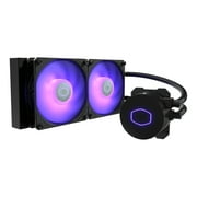 مبرد Master MasterLiquid ML240L RGB V2 ، مبرد سائل AIO CPU مغلق ، 240 رادياتير ، مزدوج المنجل 120 مم ، إضاءة RGB ، مضخة الغرفة المزدوجة من الجيل الثالث لـ AMD Ryzen / Intel LGA1151
