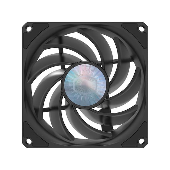 Cooler Master SickleFlow 92 All-Black Square Frame Fan with Air Balance Curve Blade Design, Sealed Bearing, PWM Control for Computer Case & Air Coolers