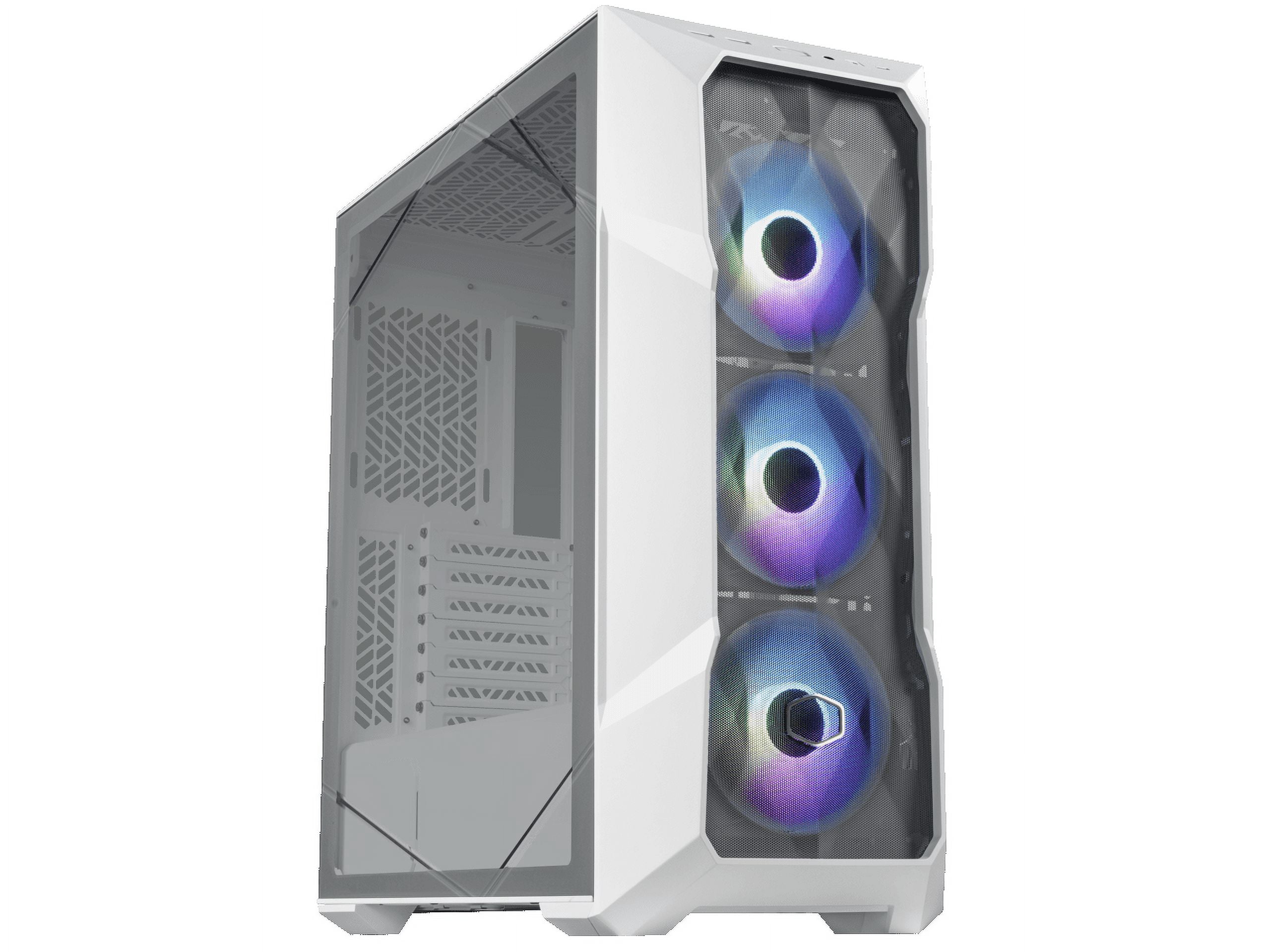 Cooler Master TD500 Mesh V2 White Gaming Airflow ATX Mid-Tower Case, Polygonal Mesh Panel, Crystalline Tempered Glass, 3x 120mm ARGB Fans, USB 3.2 Gen 2 Type C, 360 Radiator (TD500V2-WGNN-S00)