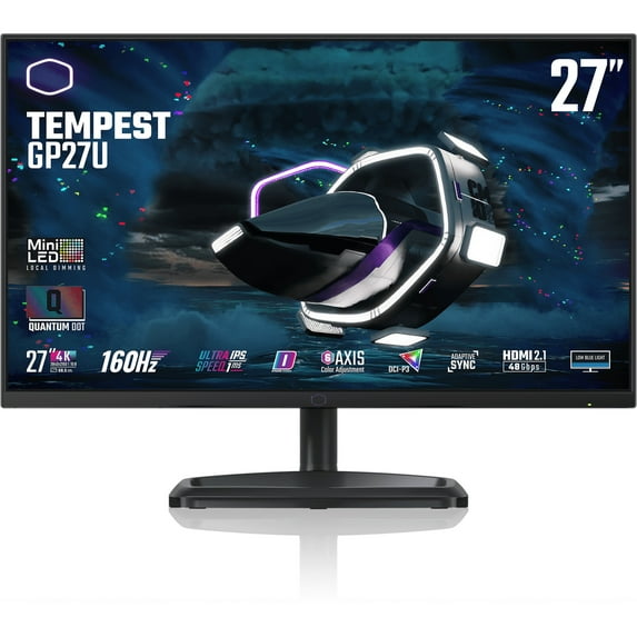 Cooler Master Tempest Flat 27\" 3840 x 2160 LCD VESA DisplayHDR 1000, Local Dimming Gaming Monitor, GP27-FUS