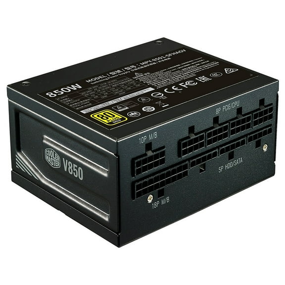 Cooler Master V850 SFX Gold Full Modular, 850W, 80+ Gold Efficiency, ATX Bracket Included, Quiet FDB Fan, SFX Form Factor, 10 Year Warranty