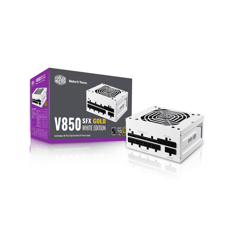 Cooler Master V850 SFX Gold White Edition Full Modular, 850W, 80+ Gold  Efficiency, ATX Bracket Included, Quiet FDB Fan, SFX Form Factor, 10 Year  