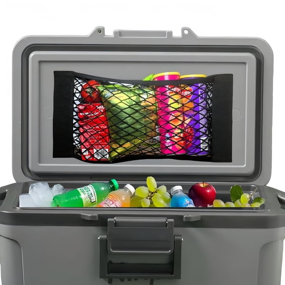 Cooler Net for Dry Storage and Organization Compatible with Frost Vault 50qt Hard Cooler & 45qt Wheeled, Magic Rubber mesh Elastic Nylon Storage Bag, Accessories for Coolers (Small)