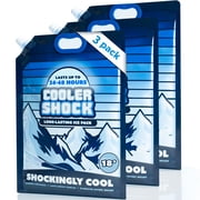Cooler Shock 15.8  x 11  Navy Reusable Screw-Cap Ice Packs with Handle, 3-pack