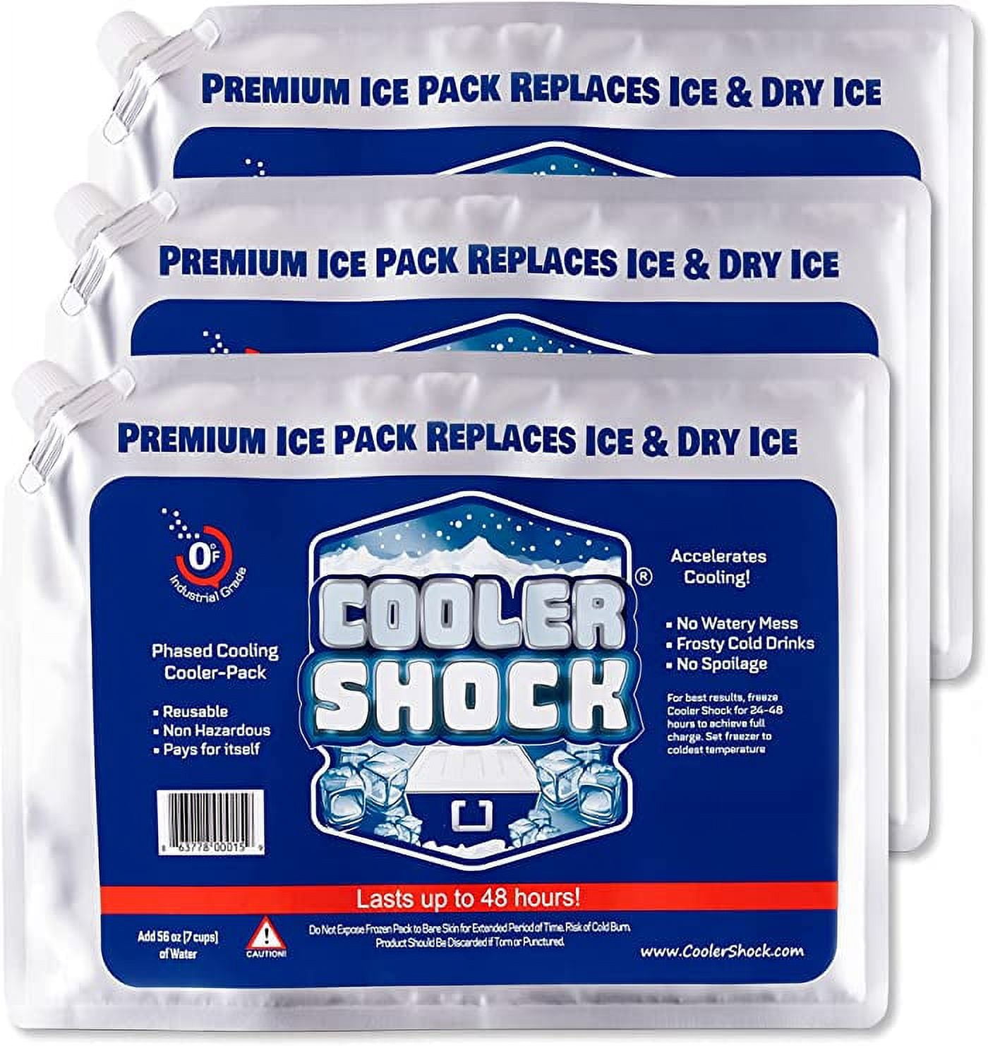 Cooler Shock Reusable Ice Packs - Cooler Ice Packs for Beach, Fishing,  Camping Gear