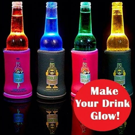 Cooler Torch Cooler Neoprene LED Lights White Drink Sleeves