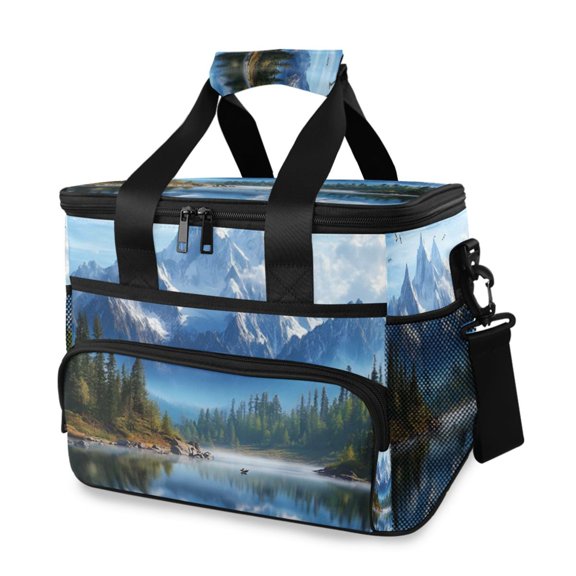 Cooler bag Blue Lake Mountain 15L Insulated Lunch Bag Large Cooler Suitable for camping and picnics