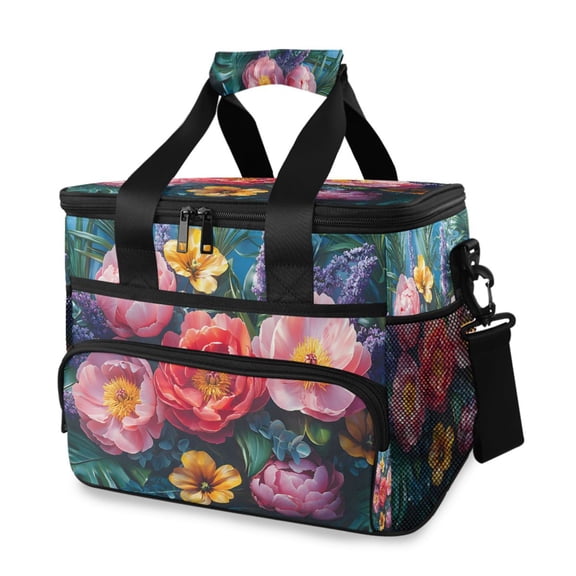 Cooler bag Colorful Flower 15L Insulated Lunch Bag Large Cooler Suitable for camping and picnics