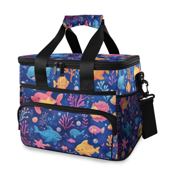 Cooler bag Cute Cartoon Fish 15L Insulated Lunch Bag Large Cooler Suitable for camping and picnics