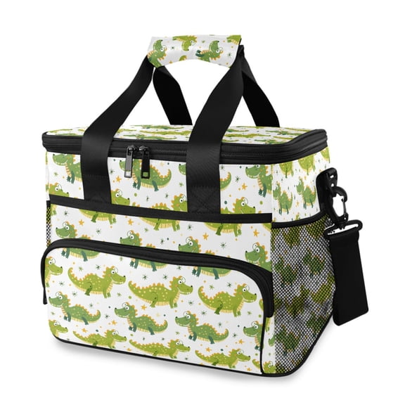 Cooler bag Cute Crocodile Cartoon Wild Animals Background 15L Insulated Lunch Bag Large Cooler Suitable for camping and picnics