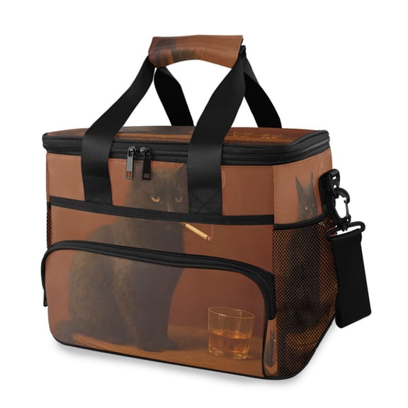 Cooler bag Funny Black Cat 15L Insulated Lunch Bag Large Cooler Suitable for camping and picnics