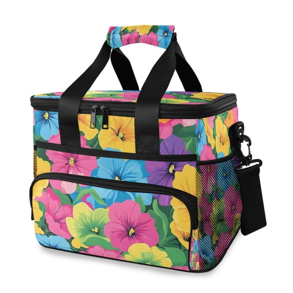 Cooler bag Hibiscus Flower Simple 15L Insulated Lunch Bag Large Cooler Suitable for camping and picnics